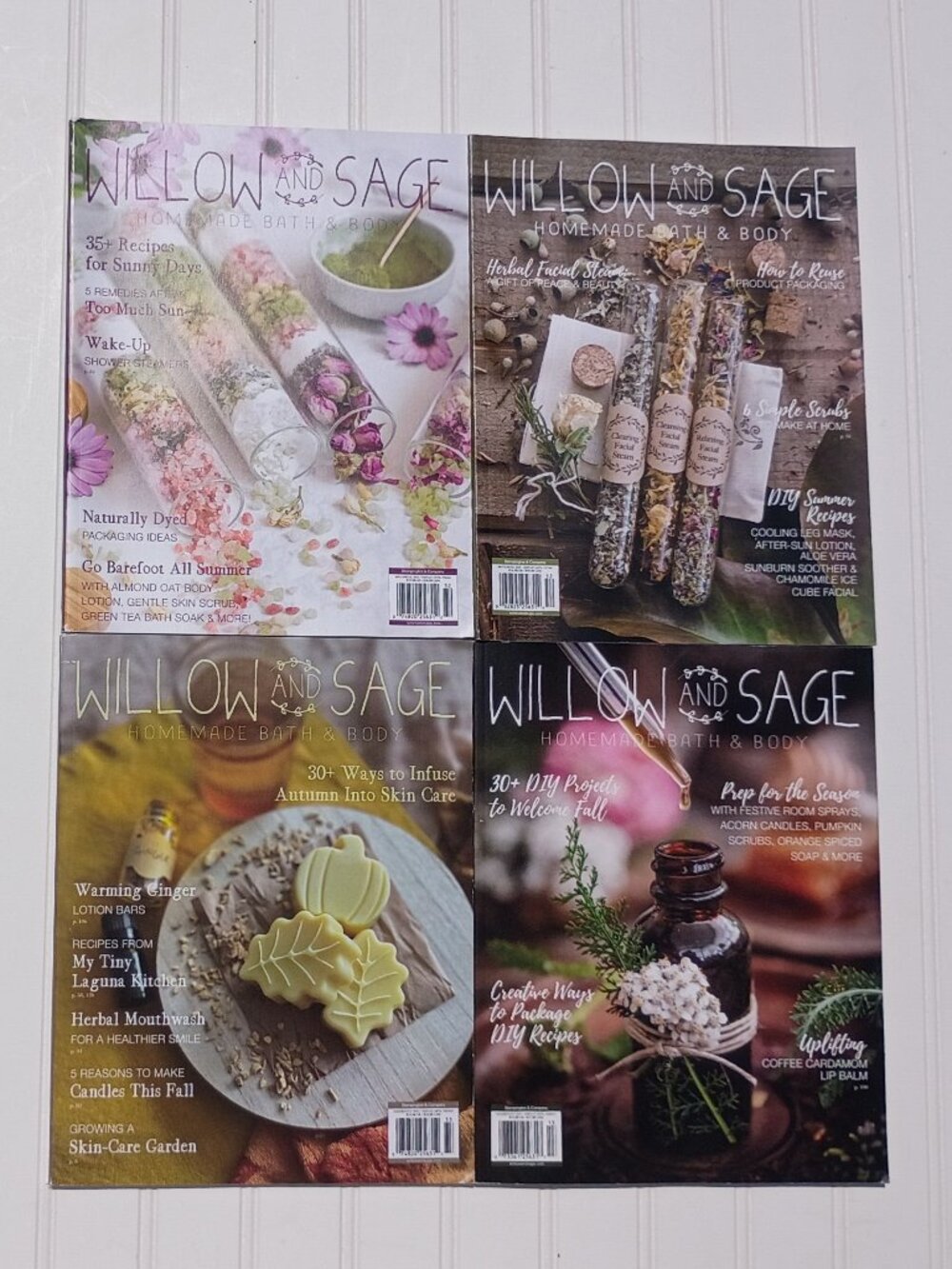 Lot of 4 Willow and Sage Magazines Homemade Bath & Body DIY Skincare Craft Soaps